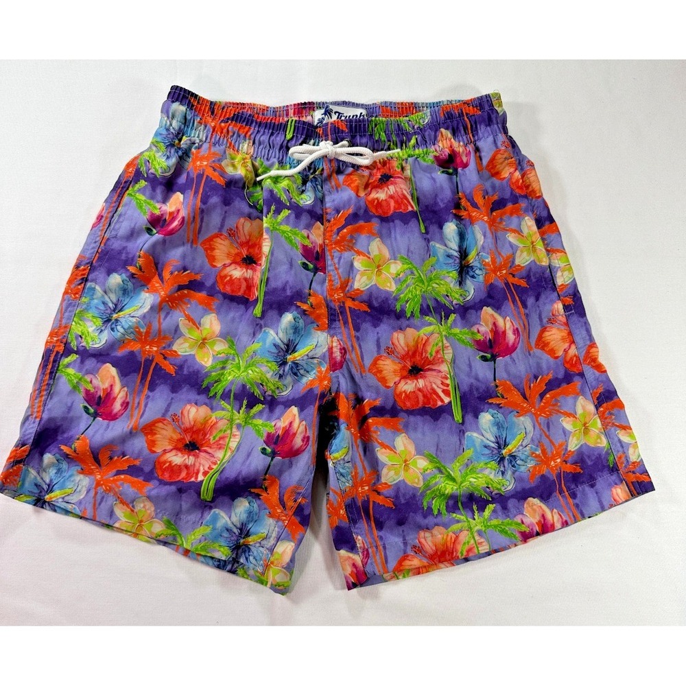 Trunks Surf & Swim Co Men's Small‎ Purple Floral Swim Trunks